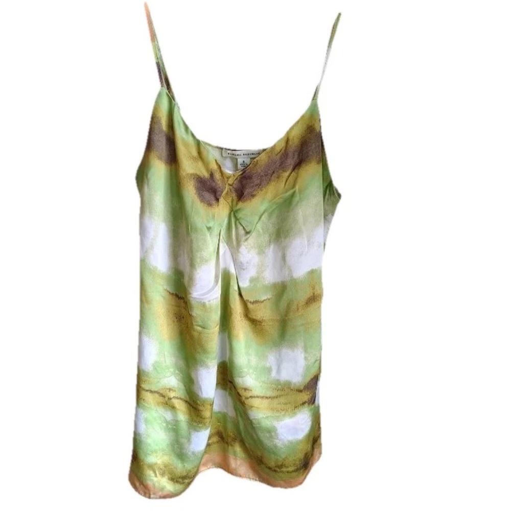 Y2K Banana Republic 100% Silk Cami Top Womens S Green Festival Fairy Indie